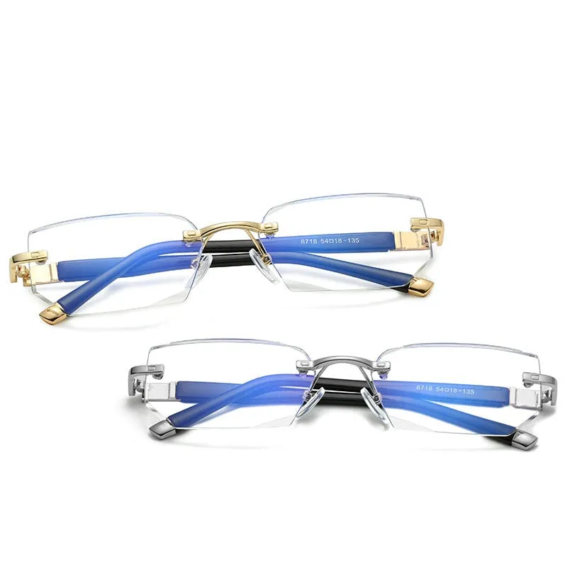 Bclear Rimless Reading Glasses Women Men Anti-Blu-Ray 1.0 1.5 2.0 2.5 3.0