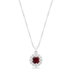 Belle Garnet Red Round Halo Pendant | 3.2ct