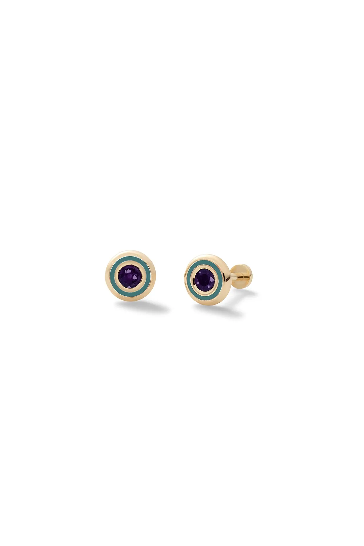 Birthstone Bezel Baby Studs