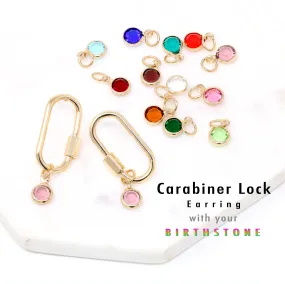 Birthstone Carabiner Lock Earrings