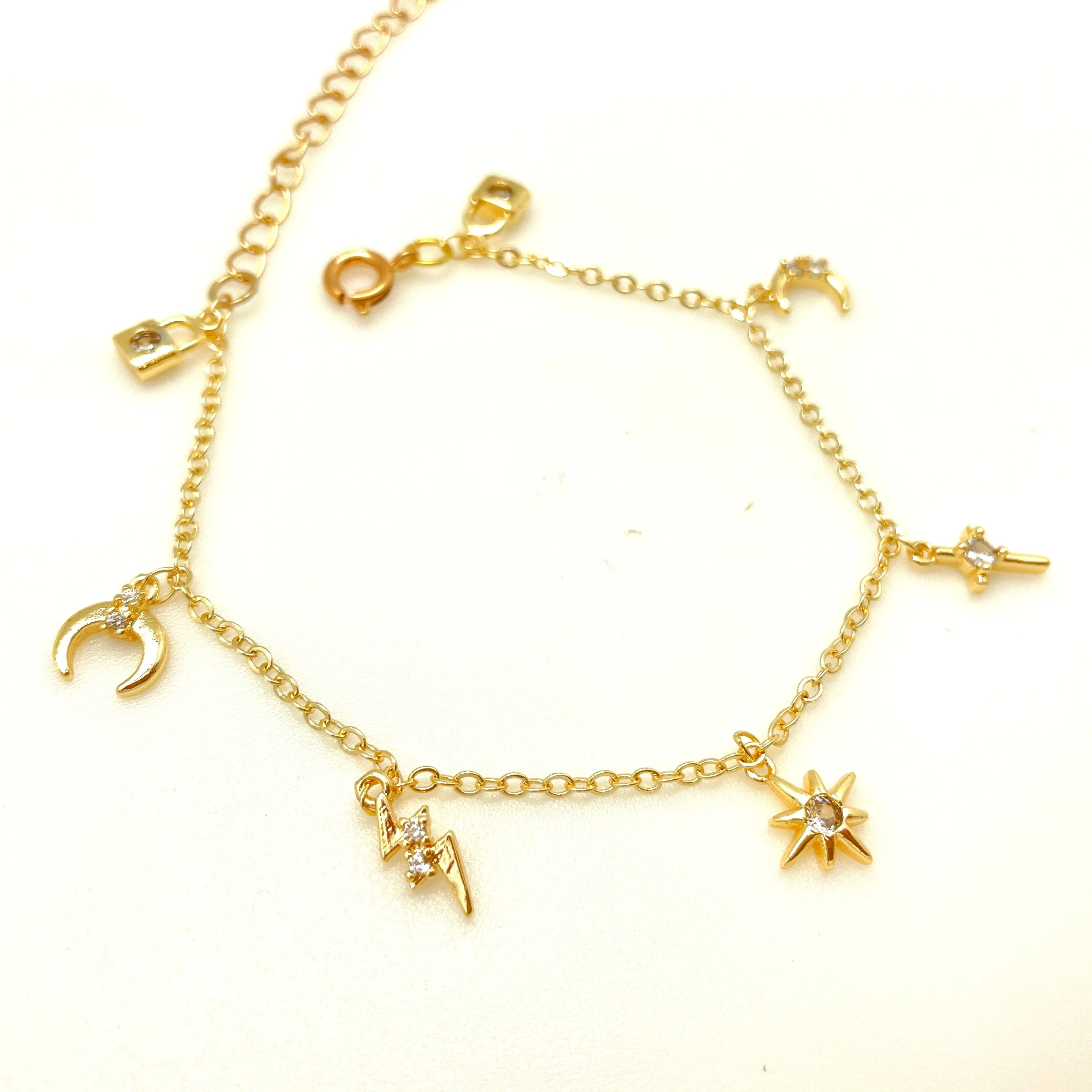 Bitty Charm Bracelet - Plated Brass - 7-1/4"