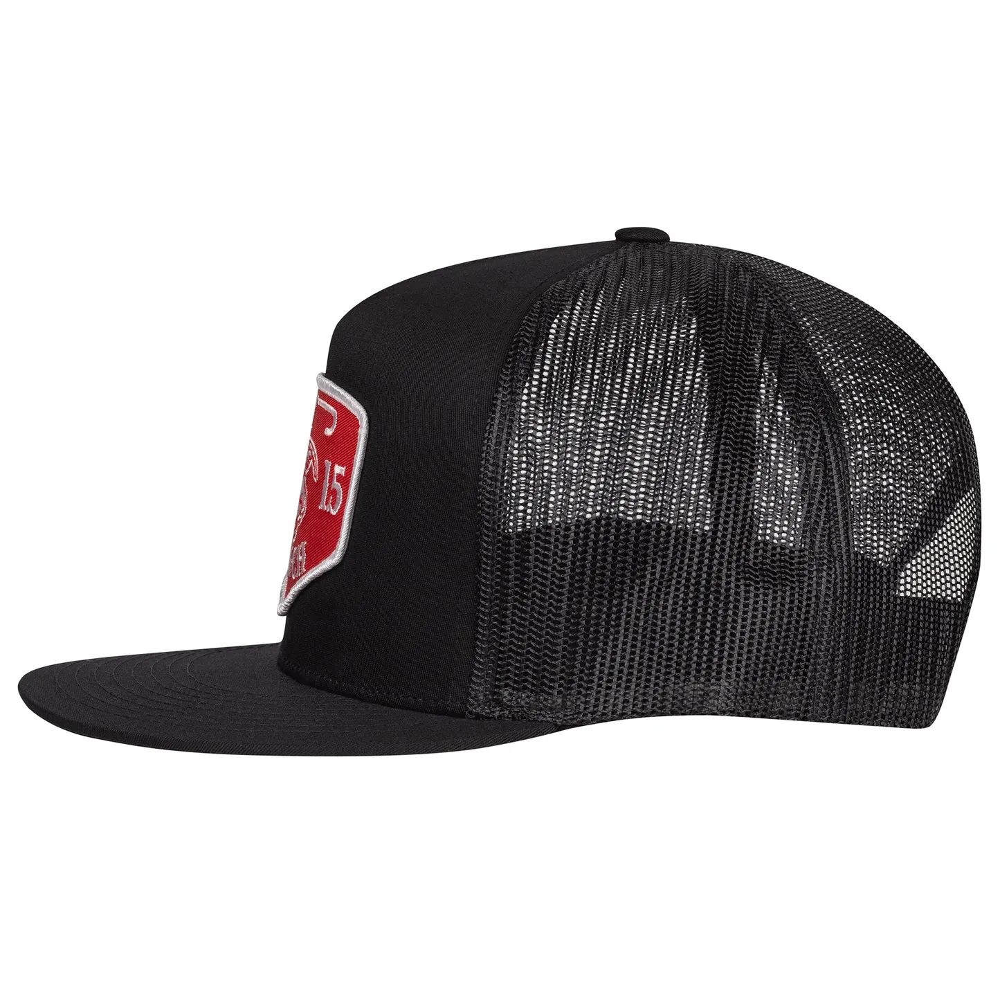 Black & Black 4" Red Ranch Patch Cap