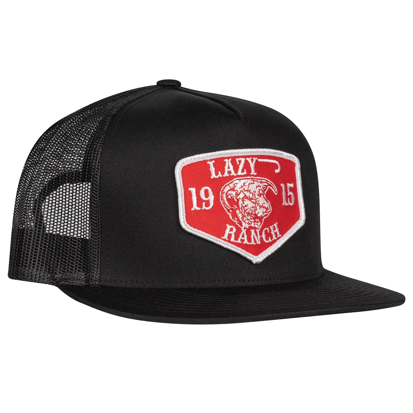 Black & Black 4" Red Ranch Patch Cap