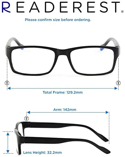 Blue-Light-Blocking-Reading-Glasses-Black-0-25-Magnification-Computer-Glasses