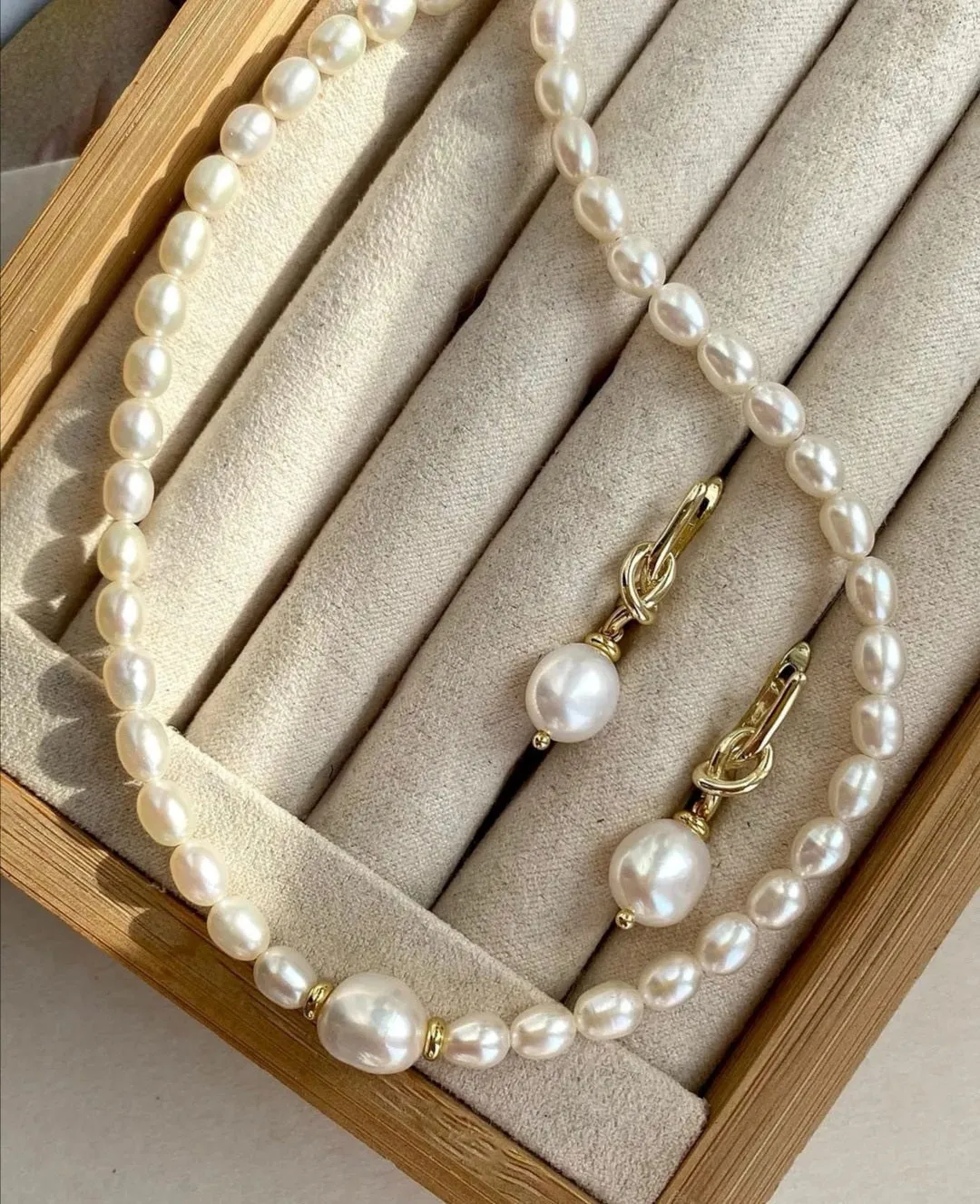 Bora Bora Baroque Freshwater White Pearl Necklace - June Birthstone