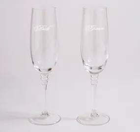 Bride & Groom Wedding Toasting Glasses