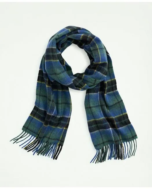 Brooks Brothers Men's Lambswool Fringed Scarf Blue