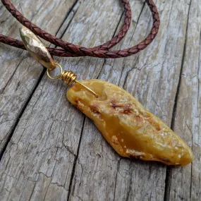 Butterscotch Rustic Amber Pendant Necklace