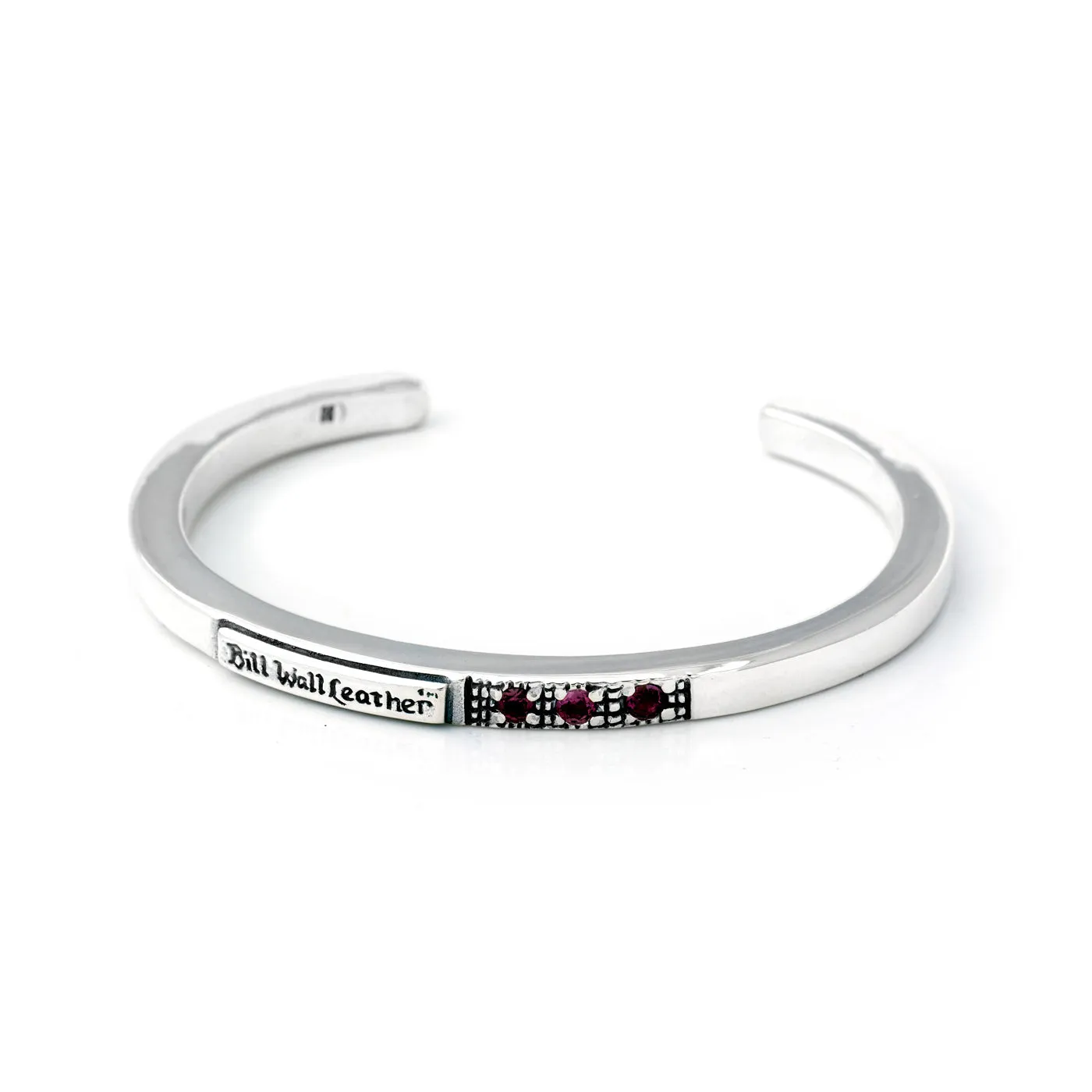 BWL Bracelet -Square Smooth Bangle with 3 Stones