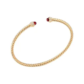 Cable Spira Color Bracelet in Garnet