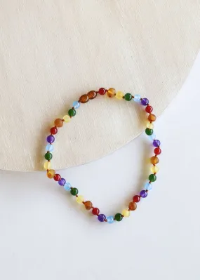 CanyonLeaf - Kids: Raw Amber   Gemstone Rainbow Necklace