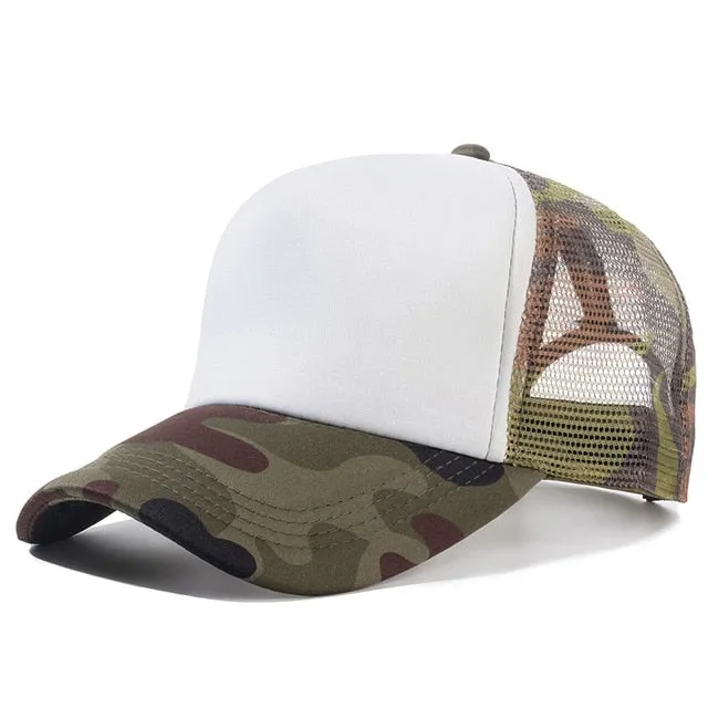 Casual Plain Mesh Baseball Adjustable Snapback Cap