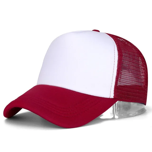 Casual Plain Mesh Baseball Adjustable Snapback Cap