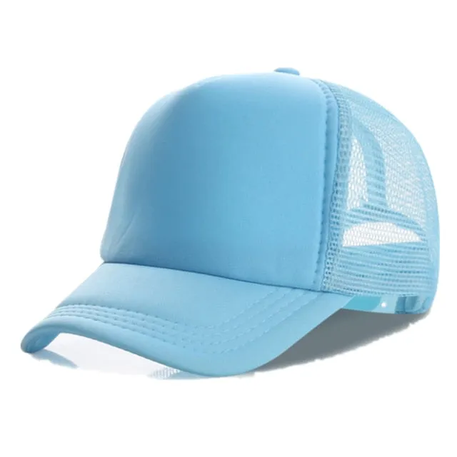 Casual Plain Mesh Baseball Adjustable Snapback Cap