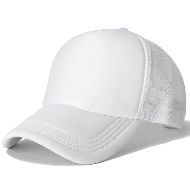 Casual Plain Mesh Baseball Adjustable Snapback Cap