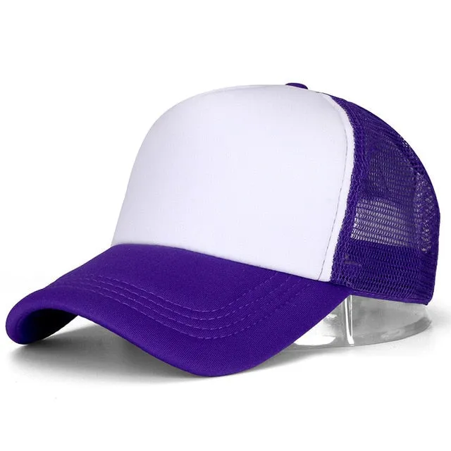 Casual Plain Mesh Baseball Adjustable Snapback Cap