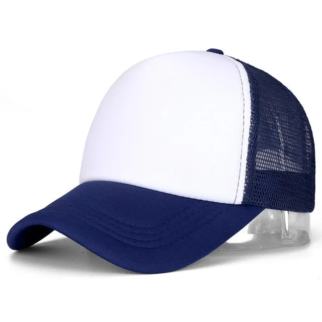 Casual Plain Mesh Baseball Adjustable Snapback Cap