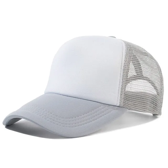 Casual Plain Mesh Baseball Adjustable Snapback Cap