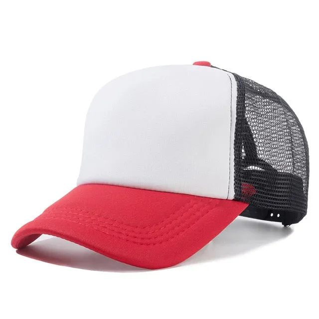 Casual Plain Mesh Baseball Adjustable Snapback Cap