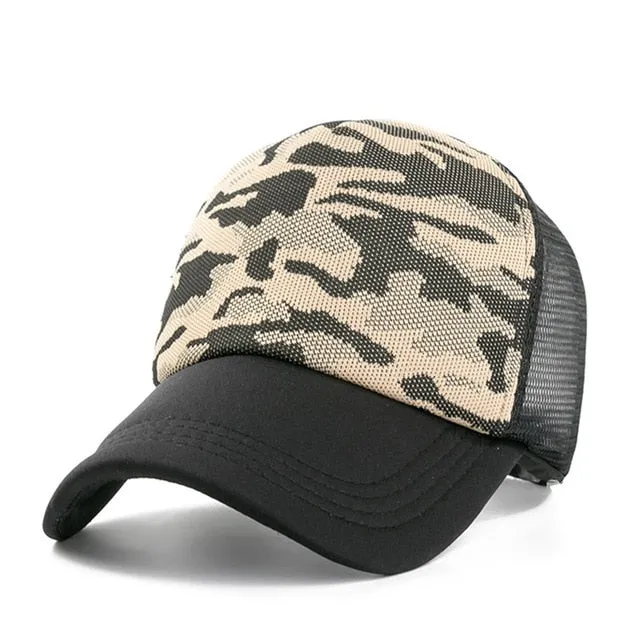 Casual Plain Mesh Baseball Adjustable Snapback Cap