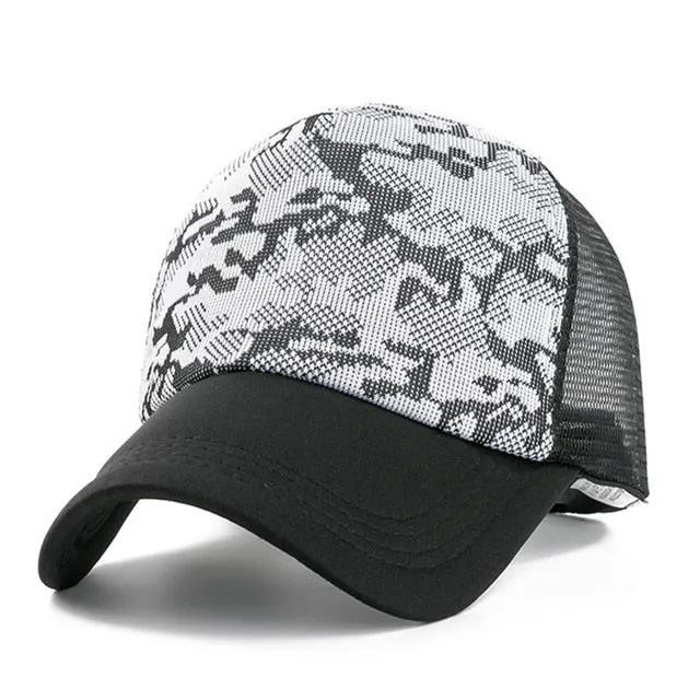 Casual Plain Mesh Baseball Adjustable Snapback Cap