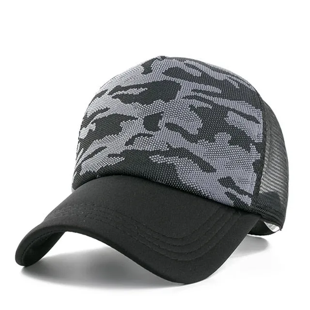 Casual Plain Mesh Baseball Adjustable Snapback Cap