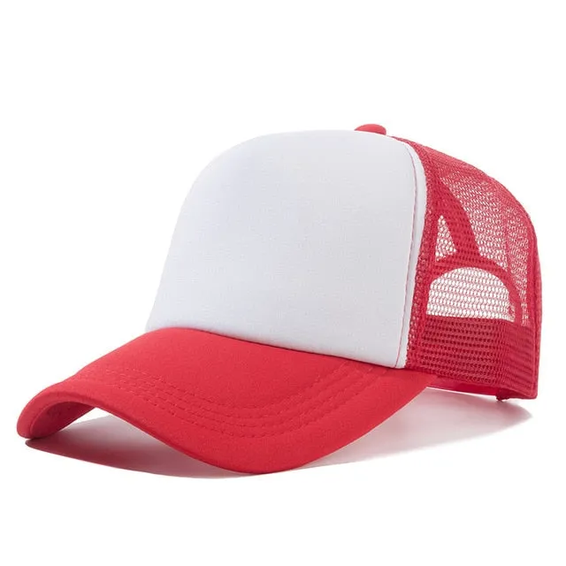 Casual Plain Mesh Baseball Adjustable Snapback Cap