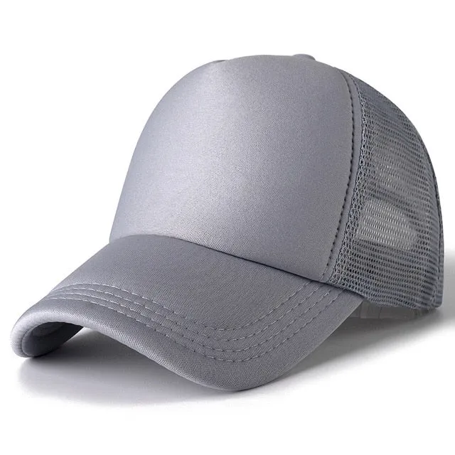 Casual Plain Mesh Baseball Adjustable Snapback Cap