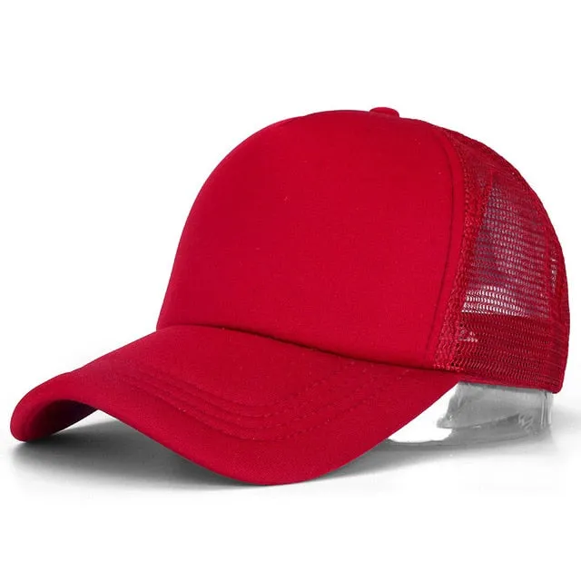 Casual Plain Mesh Baseball Adjustable Snapback Cap