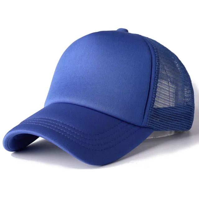 Casual Plain Mesh Baseball Adjustable Snapback Cap