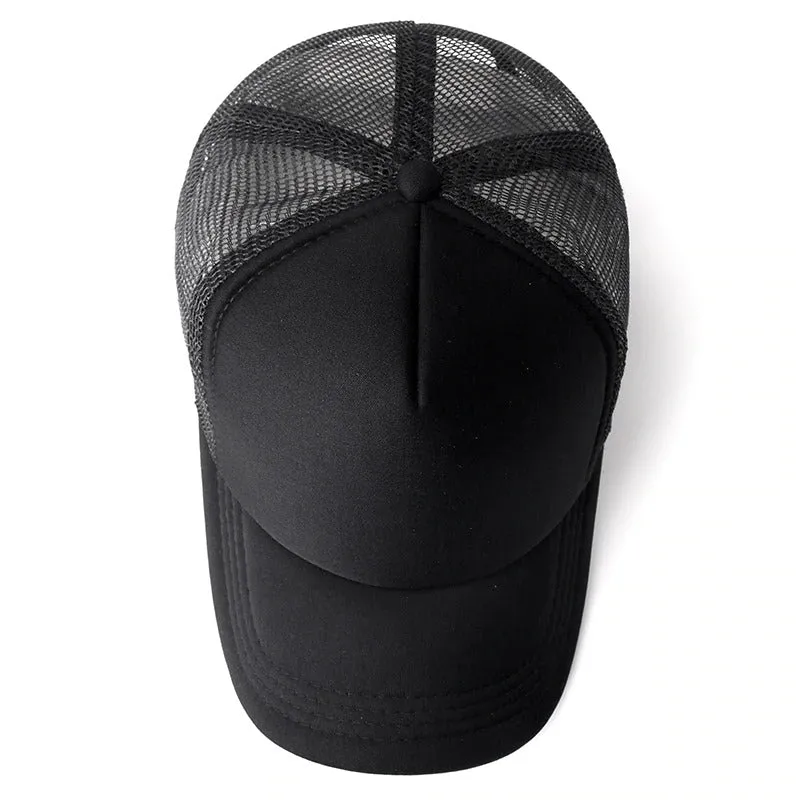 Casual Plain Mesh Baseball Adjustable Snapback Cap