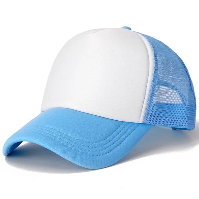 Casual Plain Mesh Baseball Adjustable Snapback Cap