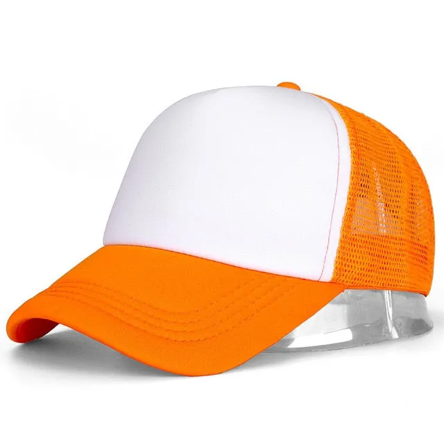 Casual Plain Mesh Baseball Adjustable Snapback Cap