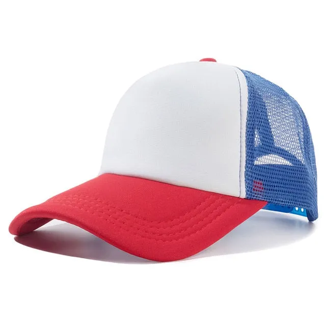 Casual Plain Mesh Baseball Adjustable Snapback Cap