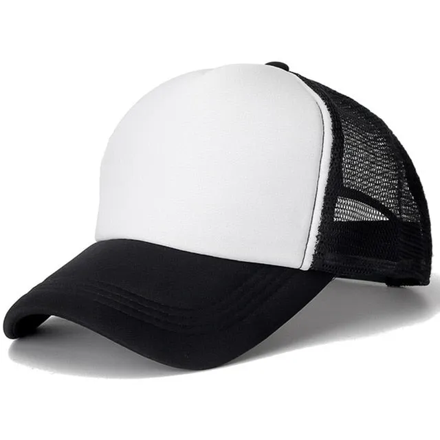 Casual Plain Mesh Baseball Adjustable Snapback Cap