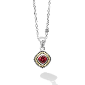 Caviar Color Rhodolite Garnet Pendant Necklace