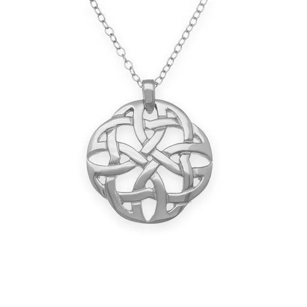 Celtic Knot Work Round Eternal Weave Pendant