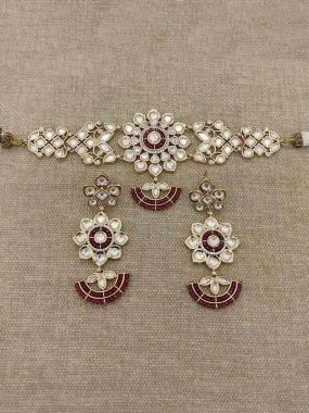 Chand Shaped Ad Stone Choker