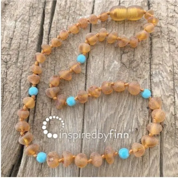 Child Baltic Amber Necklace - Blue Cider