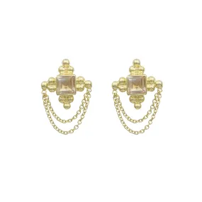 Chloe Citrine Studs 14K Gold Vermeil