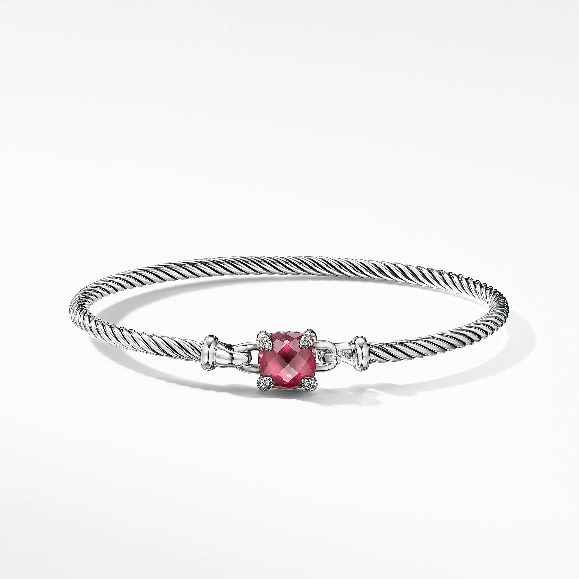 Châtelaine® Bracelet with Rhodolite Garnet and Diamonds, Size Medium