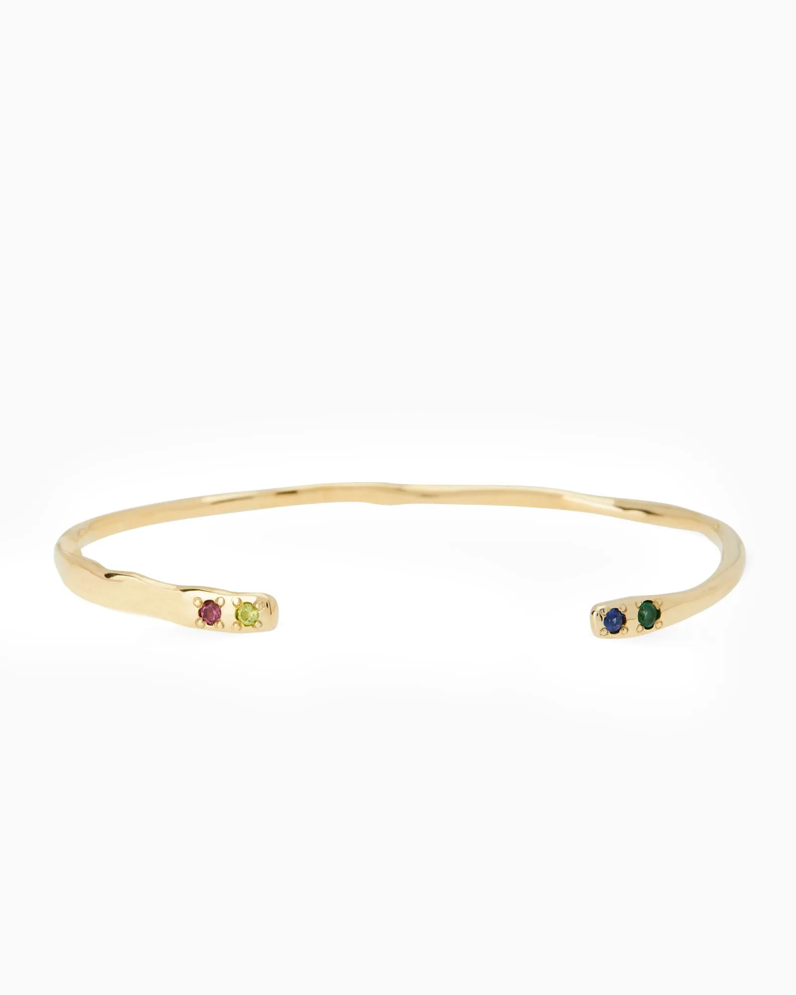 Collective Stone Cuff Bracelet | Solid Yellow Gold