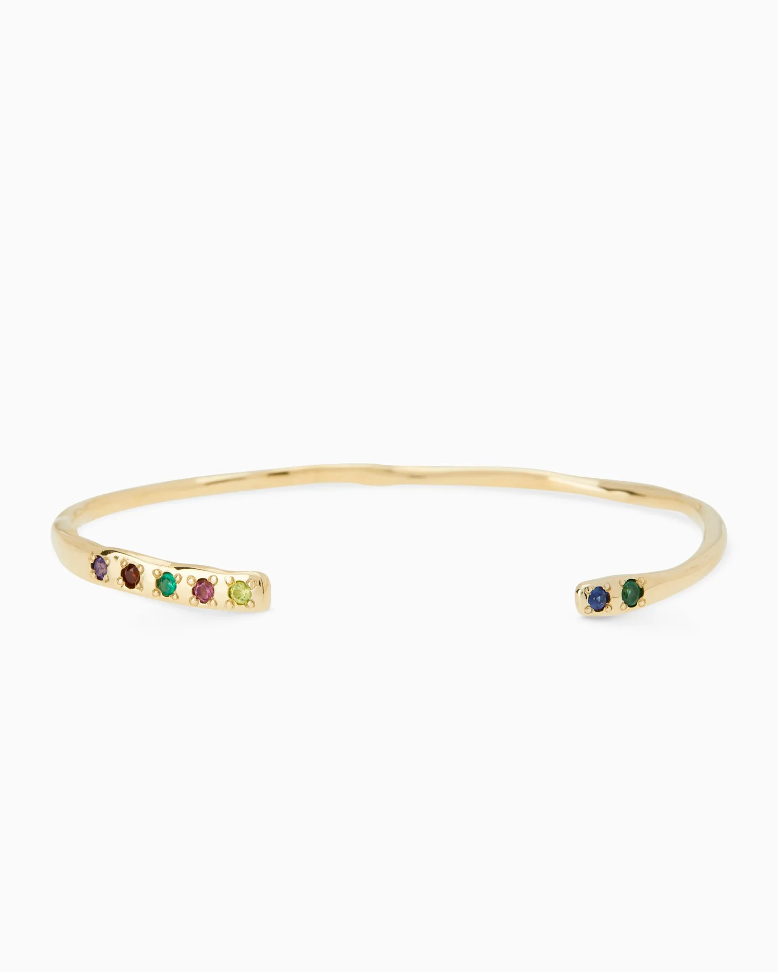 Collective Stone Cuff Bracelet | Solid Yellow Gold