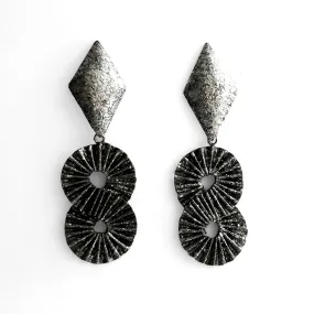 Crazy 8s Silver Glitter Earrings by Meris Mosher