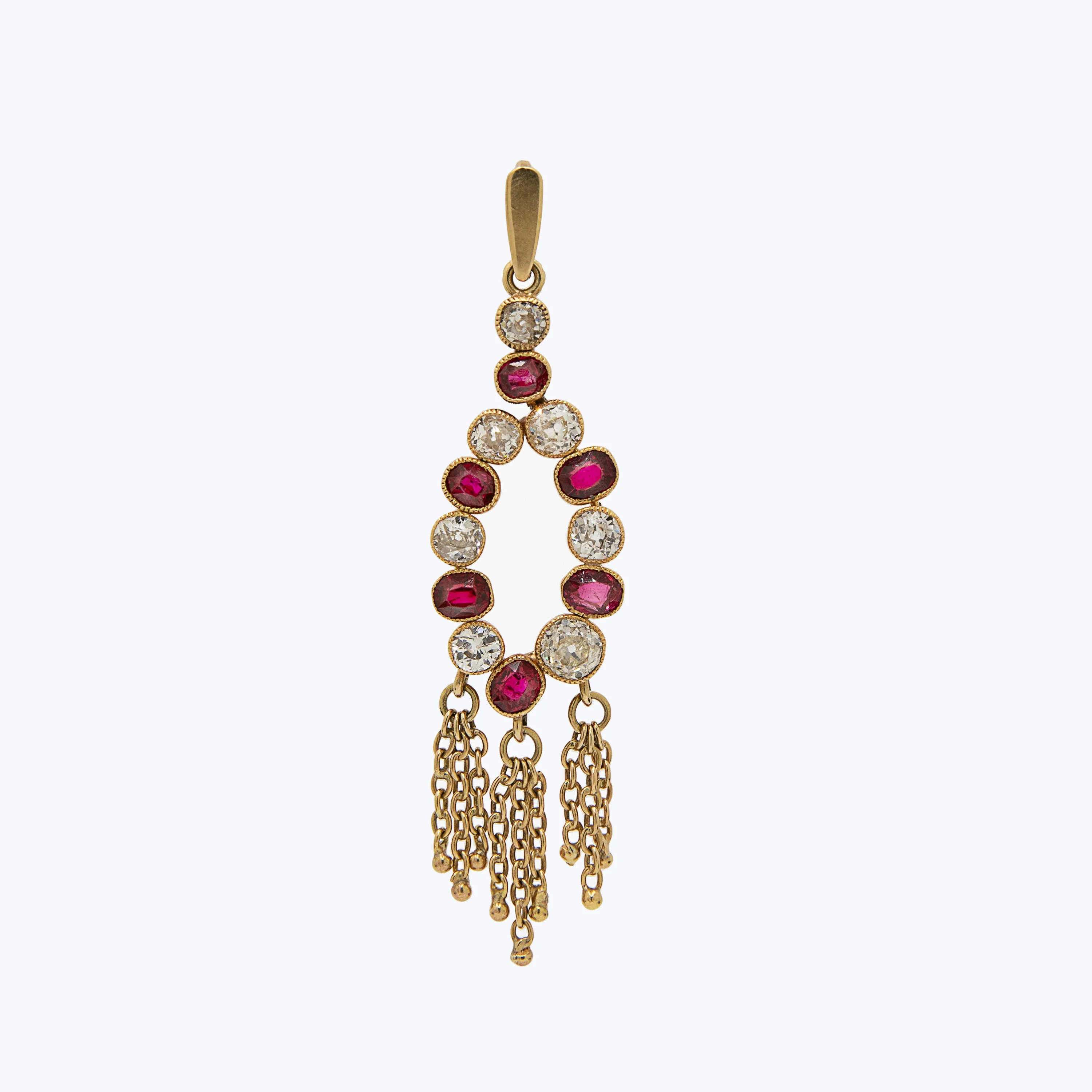 Diamond and Ruby Fringe Pendant