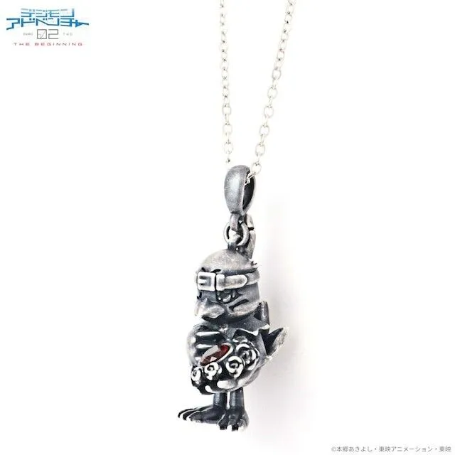 Digimon Adventure 02 The Beginning Hawkmon Necklace Pendant Silver Gemstone