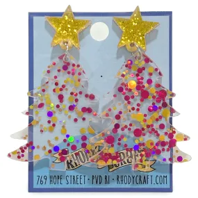 Earrings - Polka Dot Tree Pinks