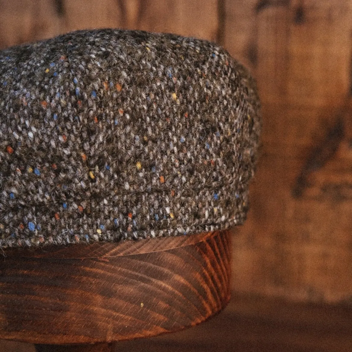 Eight Piece Classic Vintage Brown Wool Newsboy Cap