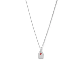 ENGRAVABLE RUBY BIRTHSTONE NECKLACE (JULY)