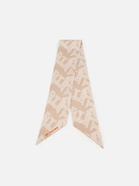 EP YAYING Letter Printed Silk Scarf